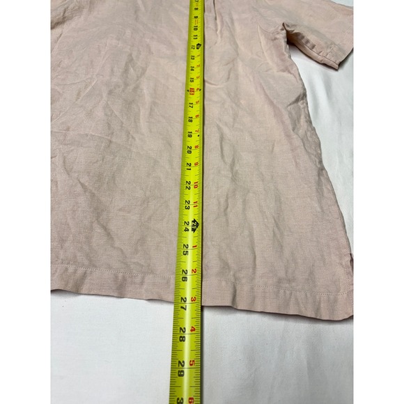 Brooks Brothers Pure Irish Linen Short Sleeve Button Down Shirt Tan Womens 16 - Picture 5 of 6